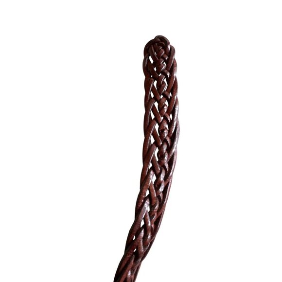 Talbots Genuine Leather Braided Belt With Gold Buckle - Size M - Picture 3 of 4